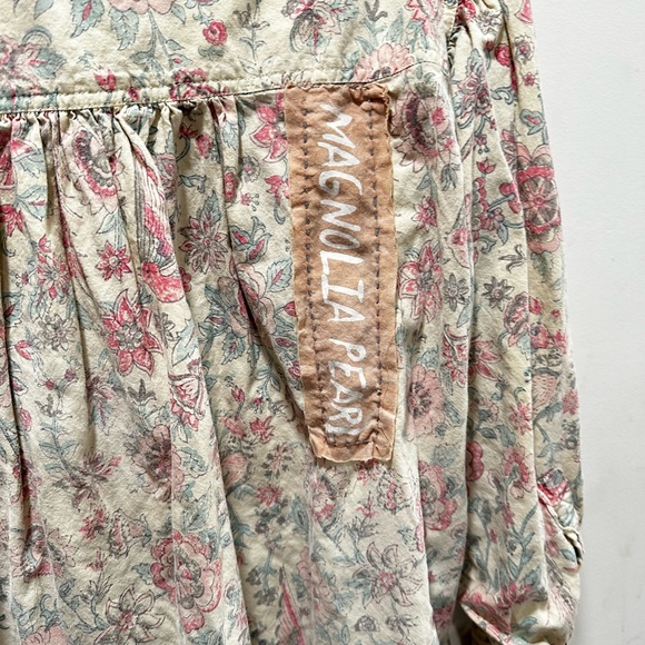 NWT Magnolia pearl top 1123 block print tora shirt - Picture 6 of 7